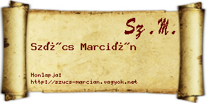 Szűcs Marcián névjegykártya